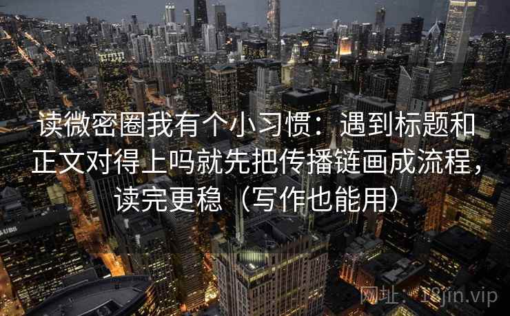 读微密圈我有个小习惯:遇到标题和正文对得上吗就先把传播链画成流程,读完更稳(写作也能用)